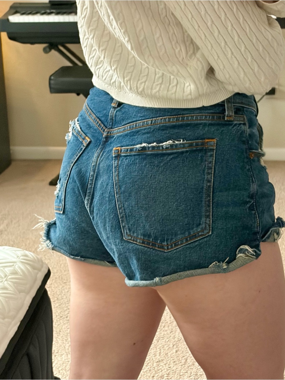 Abercrombie & Fitch Mid Rise Mom Jean Shorts